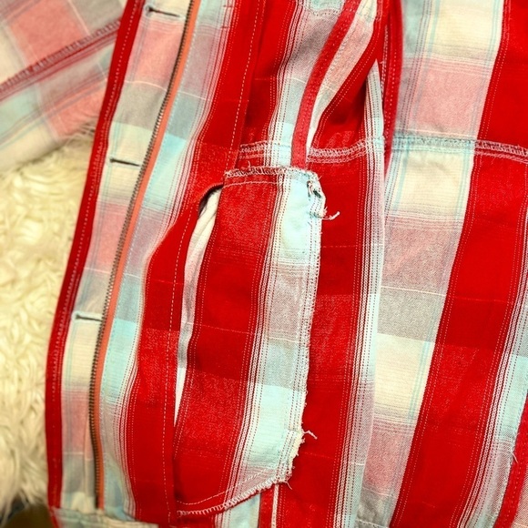 Hurley Women’s Colorful Plaid Double Breasted/Zipper Jacket with Hoodie. Size L - Picture 13 of 16